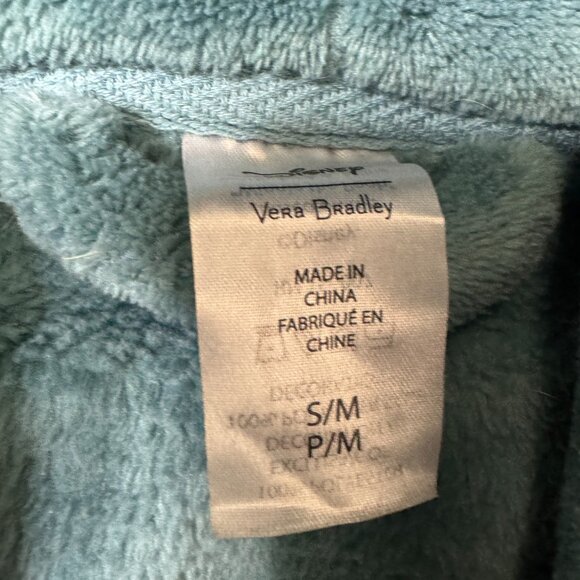 Vera Bradley Disney Winnie The Pooh Hooded Fleece Robe Size S Blue Cozy Belted - Picture 2 of 6
